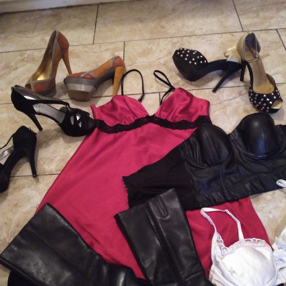 Stiletto boots and lingerie